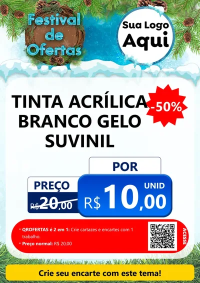 Modelo de Cartaz para Cartaz A4 Vertical com o tema Festival de Ofertas - Inverno para Tintas e Ferramentas