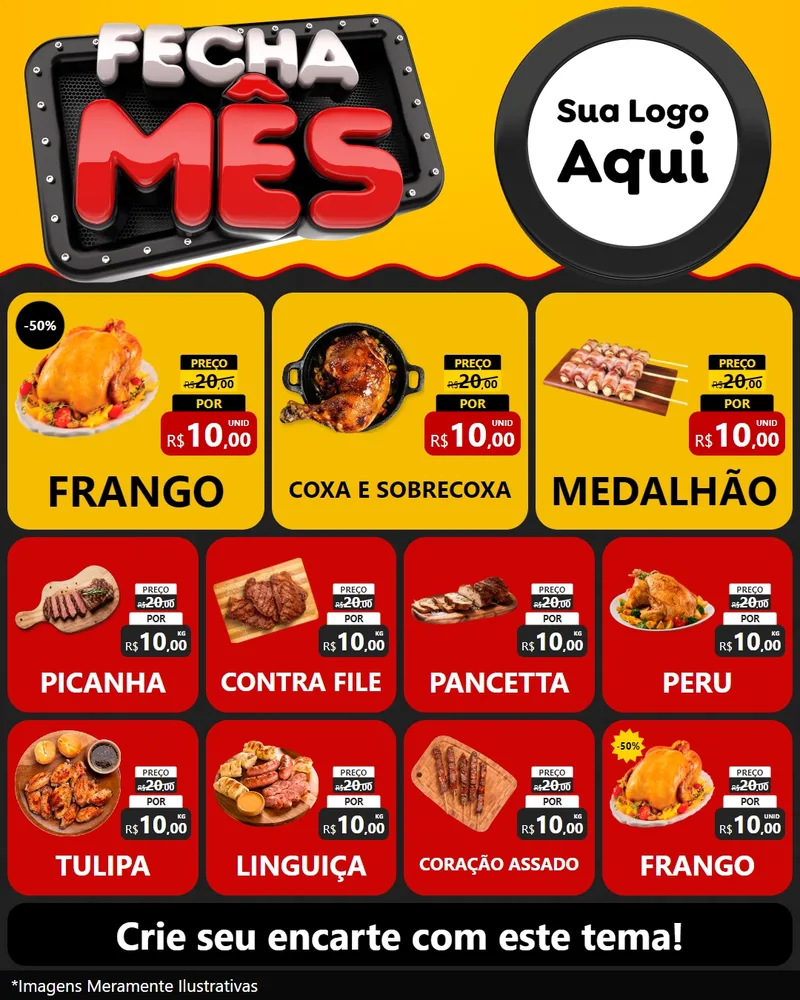 Modelo de Rede Social para Feed Instagram com o tema Fecha Mês para Assados
