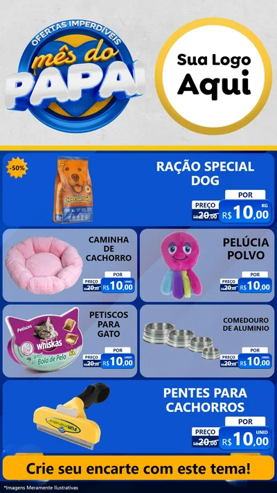 Modelo de TV para TV Vertical com o tema Ofertas Imperdíveis Mês Do Papai para Pet Shop