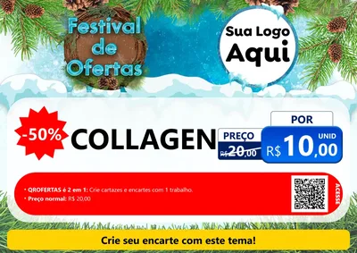 Modelo de Cartaz para Cartaz A4 Horizontal com o tema Festival de Ofertas - Inverno para Suplementos alimentares