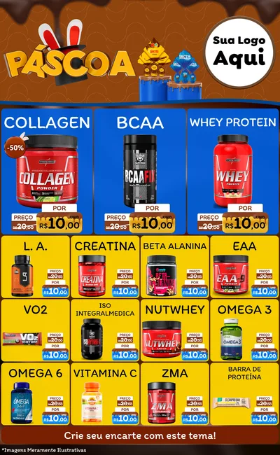 Modelo de Encarte para Encarte Grande com o tema Páscoa para Suplementos alimentares