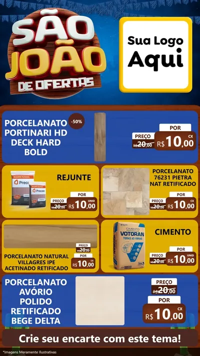 Modelo de TV para TV Vertical com o tema São João Ofertas Imbatíveis! - Junina para Pisos e revestimentos