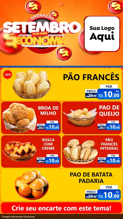 Modelo de TV para TV Vertical com o tema Operação Setembro Com Muita Economia para Padaria