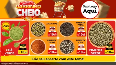 Modelo de TV para TV Horizontal com o tema Promoção carrinho cheio para Produtos Naturais