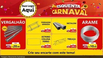 Modelo de TV para TV Horizontal com o tema Esquenta Carnaval para Ferragens