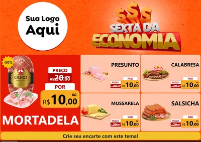 Modelo de Encarte para Encarte A4 Horizontal com o tema Sexta da Economia para Frios e Laticínios