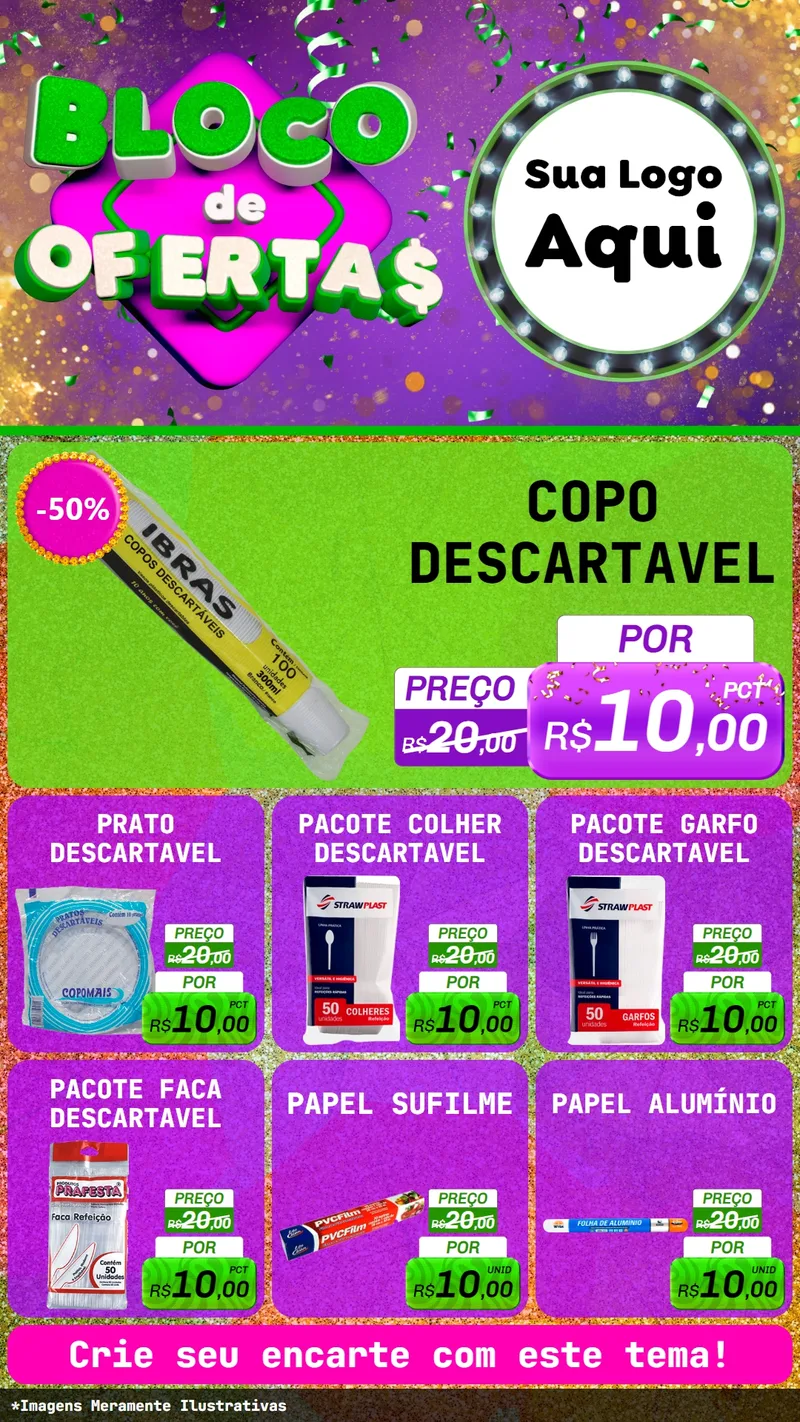 Modelo de Rede Social para Stories com o tema Bloco de Ofertas para Embalagens
