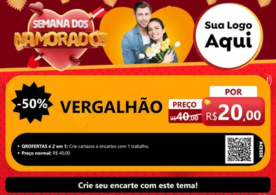 Modelo de Cartaz para Cartaz A4 Horizontal com o tema Semana dos Namorados para Ferragens