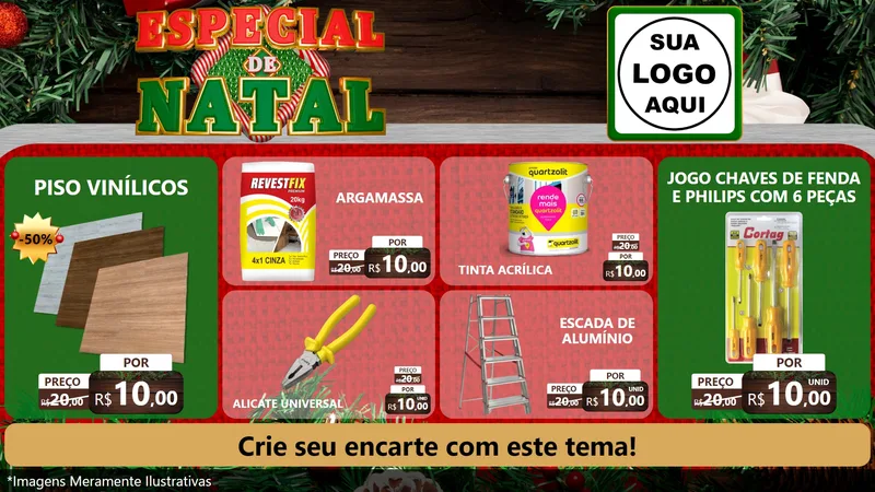 Modelo de TV para TV Horizontal com o tema Especial de Natal para Material para Construção