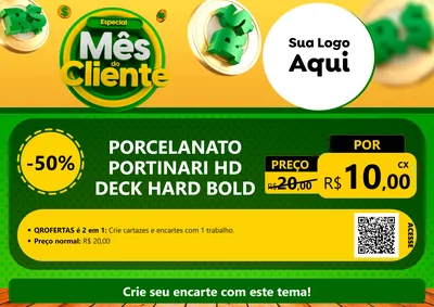 Modelo de Cartaz para Cartaz A4 Horizontal com o tema Especial Mês do Cliente para Pisos e revestimentos