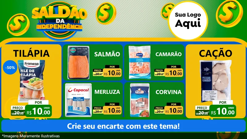 Modelo de TV para TV Horizontal com o tema Saldão da Indepêndencia para Peixaria