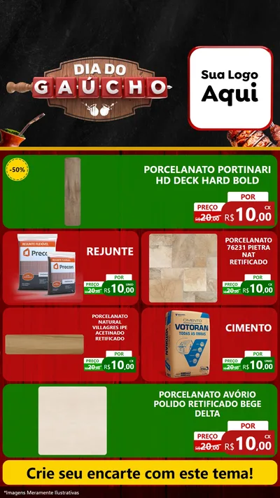 Modelo de TV para TV Vertical com o tema Dia do Gaúcho para Pisos e revestimentos