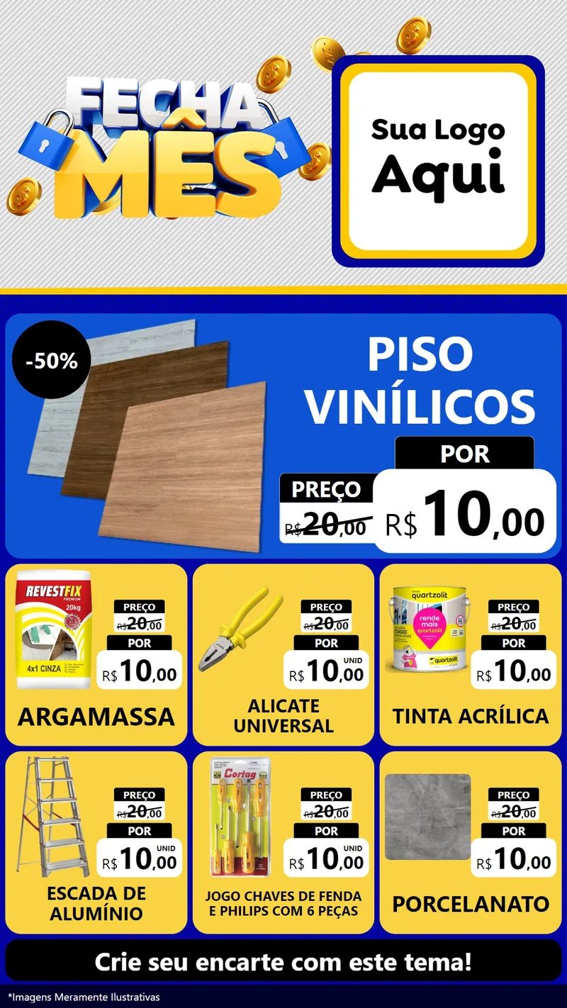 Modelo de Rede Social para Stories com o tema Fecha Mês para Material para Construção