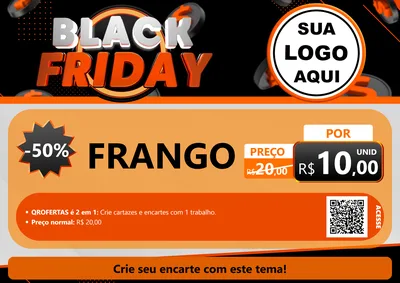 Modelo de Cartaz para Cartaz A4 Horizontal com o tema Black Friday para Assados