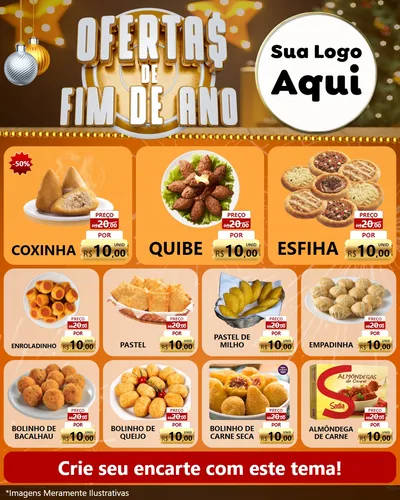 Modelo de Rede Social para Feed Instagram com o tema Ofertas de Fim de Ano para Salgadaria