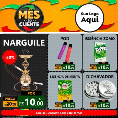 Modelo de Rede Social para Feed Facebook com o tema Mês do Cliente para Tabacaria