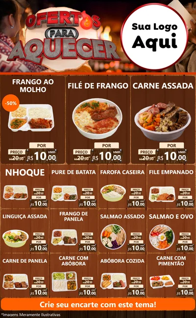 Modelo de Encarte para Encarte Grande com o tema Ofertas Para Aquecer para Restaurante