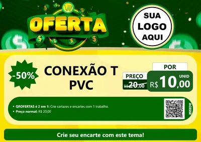Modelo de Cartaz para Cartaz A4 Horizontal com o tema Oferta para Tubos e conexões