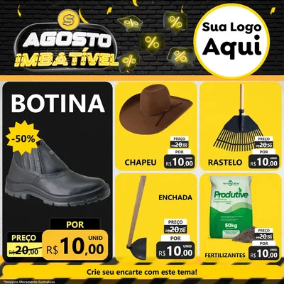 Modelo de Rede Social para Feed Facebook com o tema Agosto Imbatível para Agropecuária