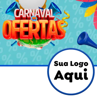 Modelo de Rede Social para Feed Facebook com o tema Carnaval de Ofertas para Supermercado