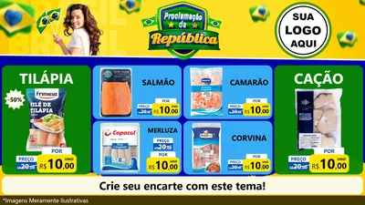 Modelo de TV para TV Horizontal com o tema Proclamação da República para Peixaria