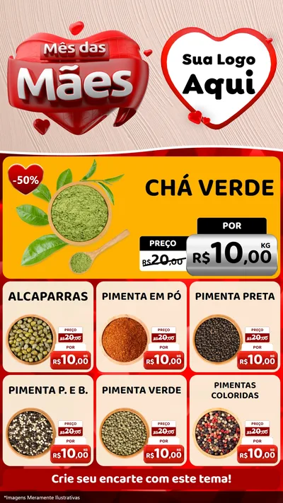 Modelo de Rede Social para Stories com o tema Mês das Mães para Produtos Naturais