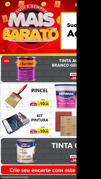 Modelo de TV para TV Vertical com o tema Mais Barato para Tintas e Ferramentas