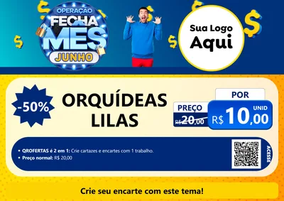 Modelo de Cartaz para Cartaz A4 Horizontal com o tema Operação Fecha Mês, Junho para Floricultura e jardim