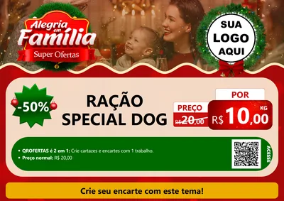 Modelo de Cartaz para Cartaz A4 Horizontal com o tema Alegria Em Família - Super Ofertas para Pet Shop