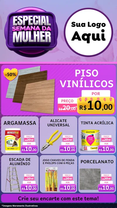 Modelo de Rede Social para Stories com o tema Especial Semana da Mulher para Material para Construção