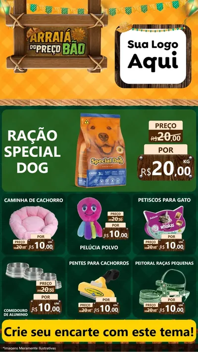 Modelo de Rede Social para Stories com o tema Arraiá do preço bão para Pet Shop