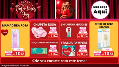 Modelo de TV para TV Horizontal com o tema Valentine's Day para Bebês