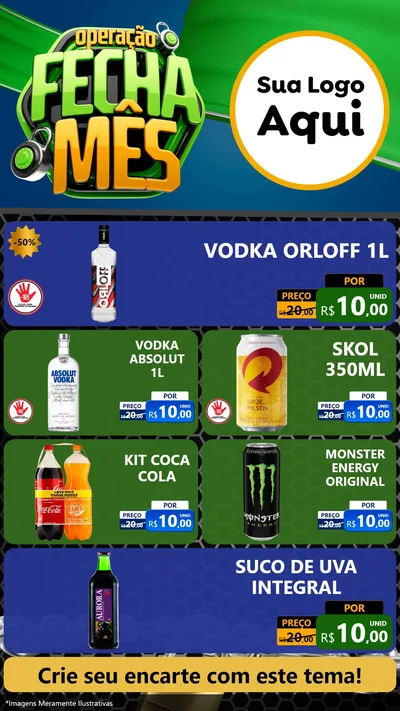 Modelo de TV para TV Vertical com o tema Operação Fecha Mês para Distribuidora de bebidas