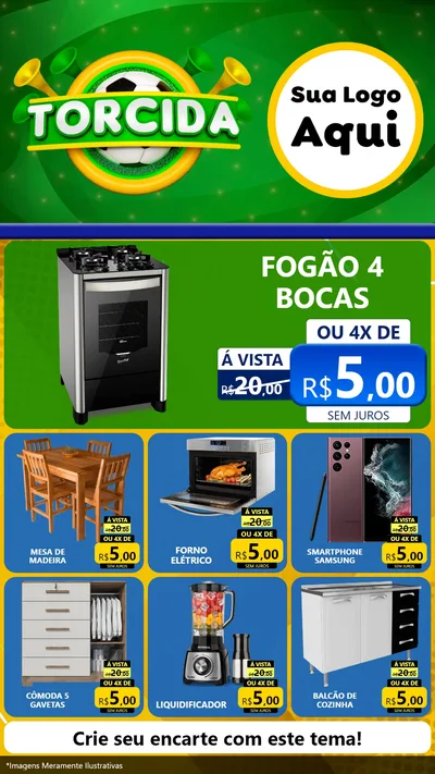 Modelo de Rede Social para Stories com o tema Torcida para Móveis e Eletro