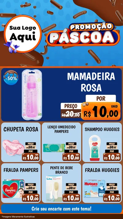 Modelo de Rede Social para Stories com o tema Promoção Páscoa para Bebês