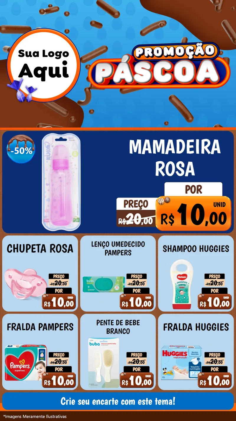 Modelo de Rede Social para Stories com o tema Promoção Páscoa para Bebês
