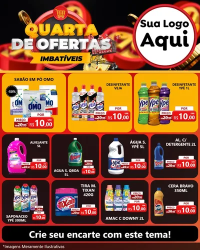 Modelo de Rede Social para Feed Instagram com o tema Quarta de Ofertas Imbatíveis para Produtos de Limpeza