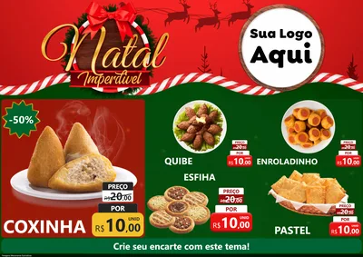 Modelo de Encarte para Encarte A4 Horizontal com o tema Natal Imperdível para Salgadaria