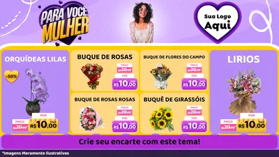 Modelo de TV para TV Horizontal com o tema Para Você, Mulher para Floricultura e jardim