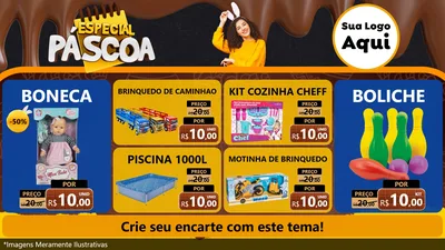 Modelo de TV para TV Horizontal com o tema Especial Páscoa para Brinquedos