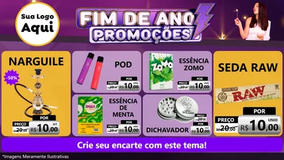 Modelo de TV para TV Horizontal com o tema Fim de Ano Promoções para Tabacaria