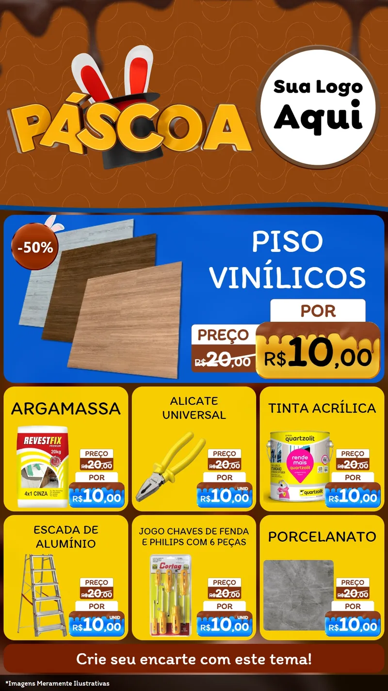Modelo de Rede Social para Stories com o tema Páscoa para Material para Construção