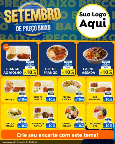 Modelo de Rede Social para Feed Instagram com o tema Setembro De Preço Baixo para Restaurante