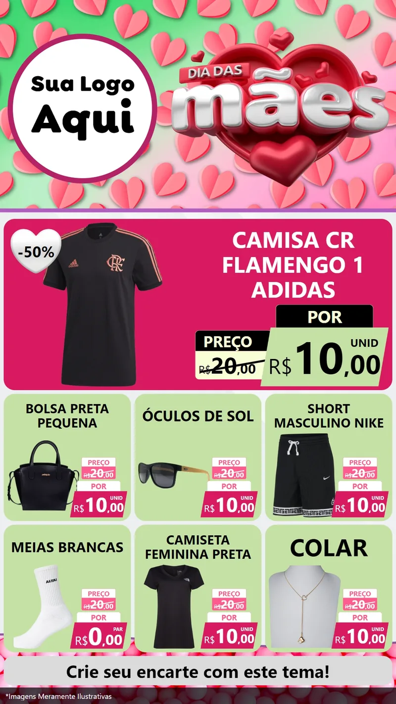 Modelo de Rede Social para Stories com o tema Dia das Mães para Roupas e acessórios