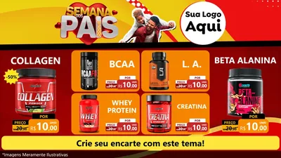 Modelo de TV para TV Horizontal com o tema Semana Dos Pais para Suplementos alimentares