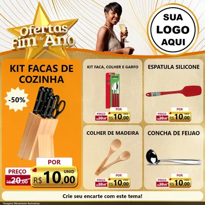 Modelo de Rede Social para Feed Facebook com o tema Ofertas Fim de Ano para Utilidades Domésticas