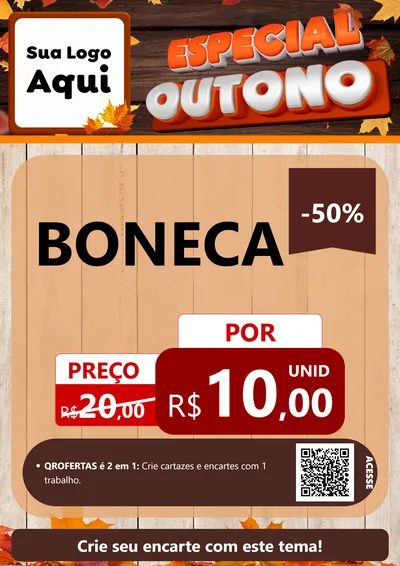 Modelo de Cartaz para Cartaz A4 Vertical com o tema Especial Outono para Brinquedos