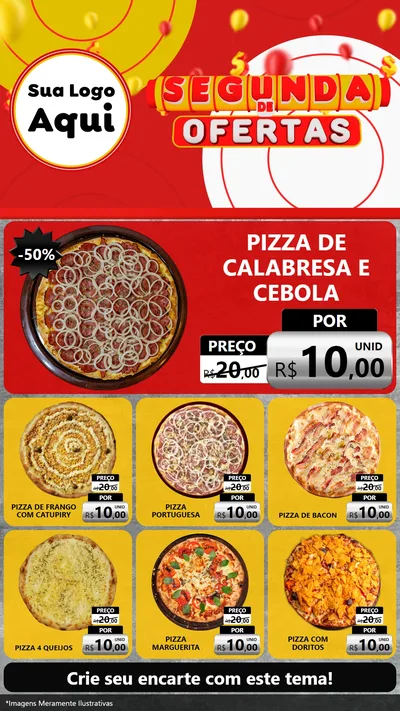 Modelo de Rede Social para Stories com o tema Segunda de Ofertas para Pizzaria