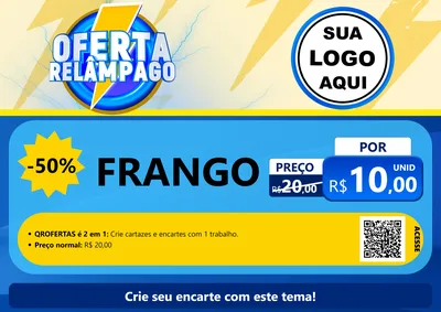 Modelo de Cartaz para Cartaz A4 Horizontal com o tema Oferta Relâmpago para Assados