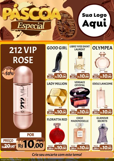 Modelo de Encarte para Encarte A4 Vertical com o tema Páscoa Especial para Perfumes